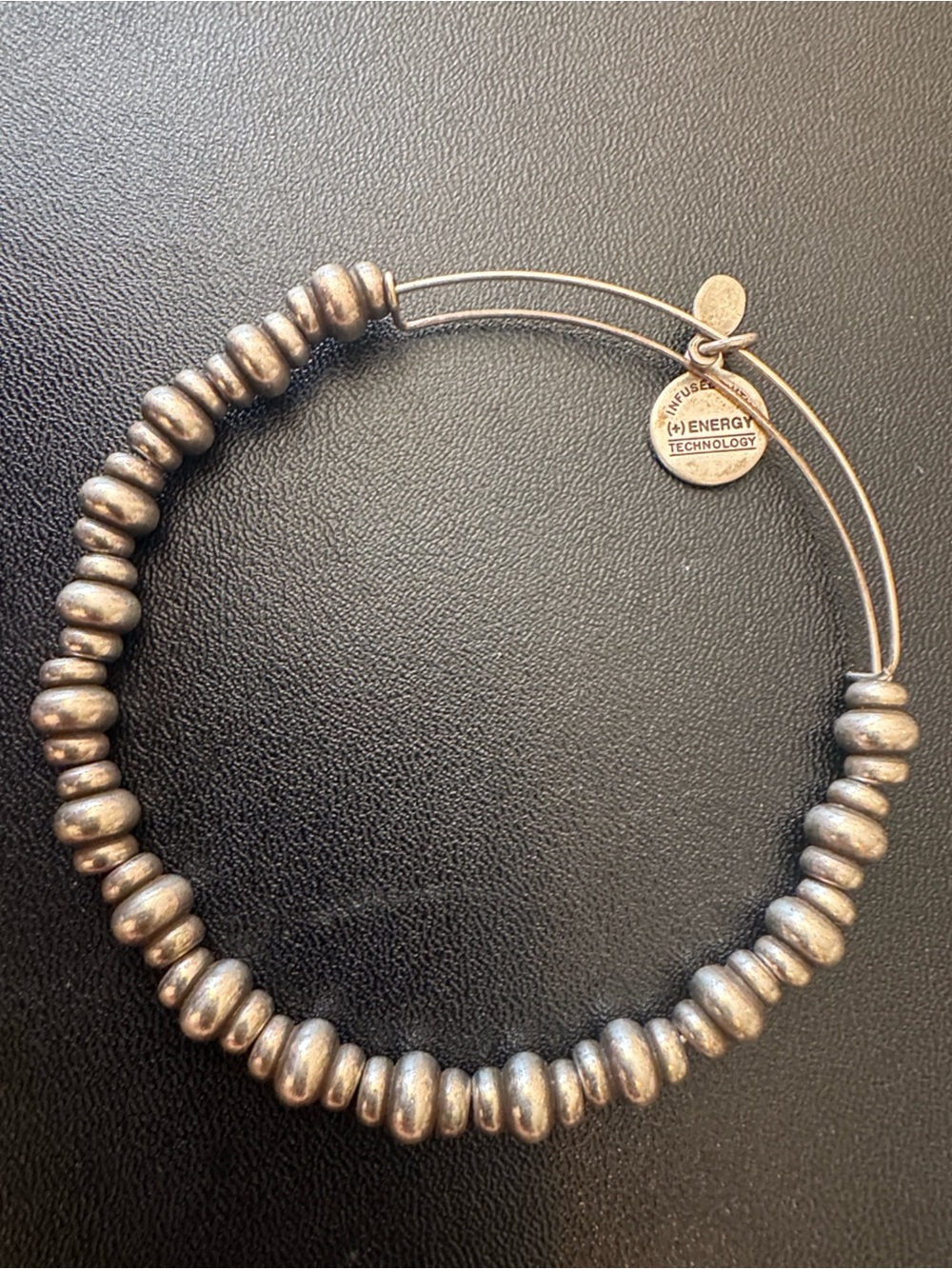 Alex and Ani Silver-Tone Beaded Expandable Bracelet with Charm